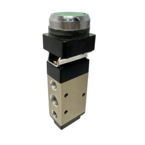 Válvula 5/2 botón verde regreso resorte conexión 1/4"serie JMJ-05