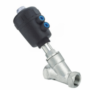 Válvula asiento inclinado con actuador plástico