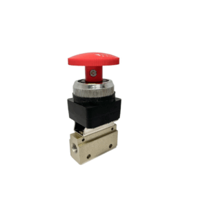 Válvula 2/2 botón rojo bloqueo serie MOV-03 conexión de 1/8”.