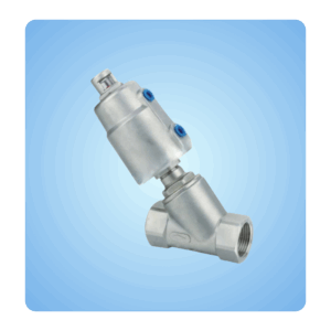 Válvula asiento inclinado con actuador neumático de simple efecto